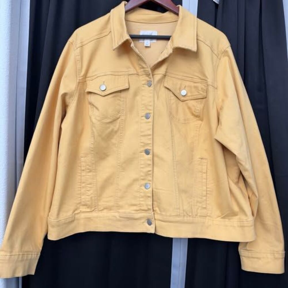 Market & Spruce Women's Yellow Denim Jacket – Size 3X
